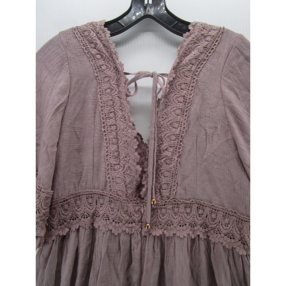 Bluivy Dress Large Fit Flare Ruffle Crochet Boho Pullover NEW - Picture 9 of 13